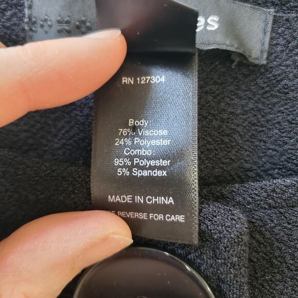 Ali Miles Jacket Womens 2XL Black Ruffle Hem Button Front Metallic Accent - Picture 5 of 9